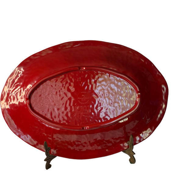 Tommy Bahama 100%Melamine Dark Red Serving Tray, New - Picture 3 of 3